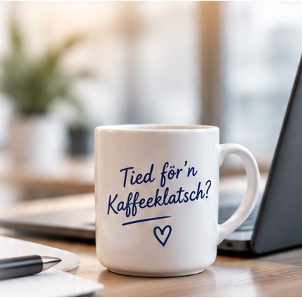 Kaffeetasse am Arbeitsplatz